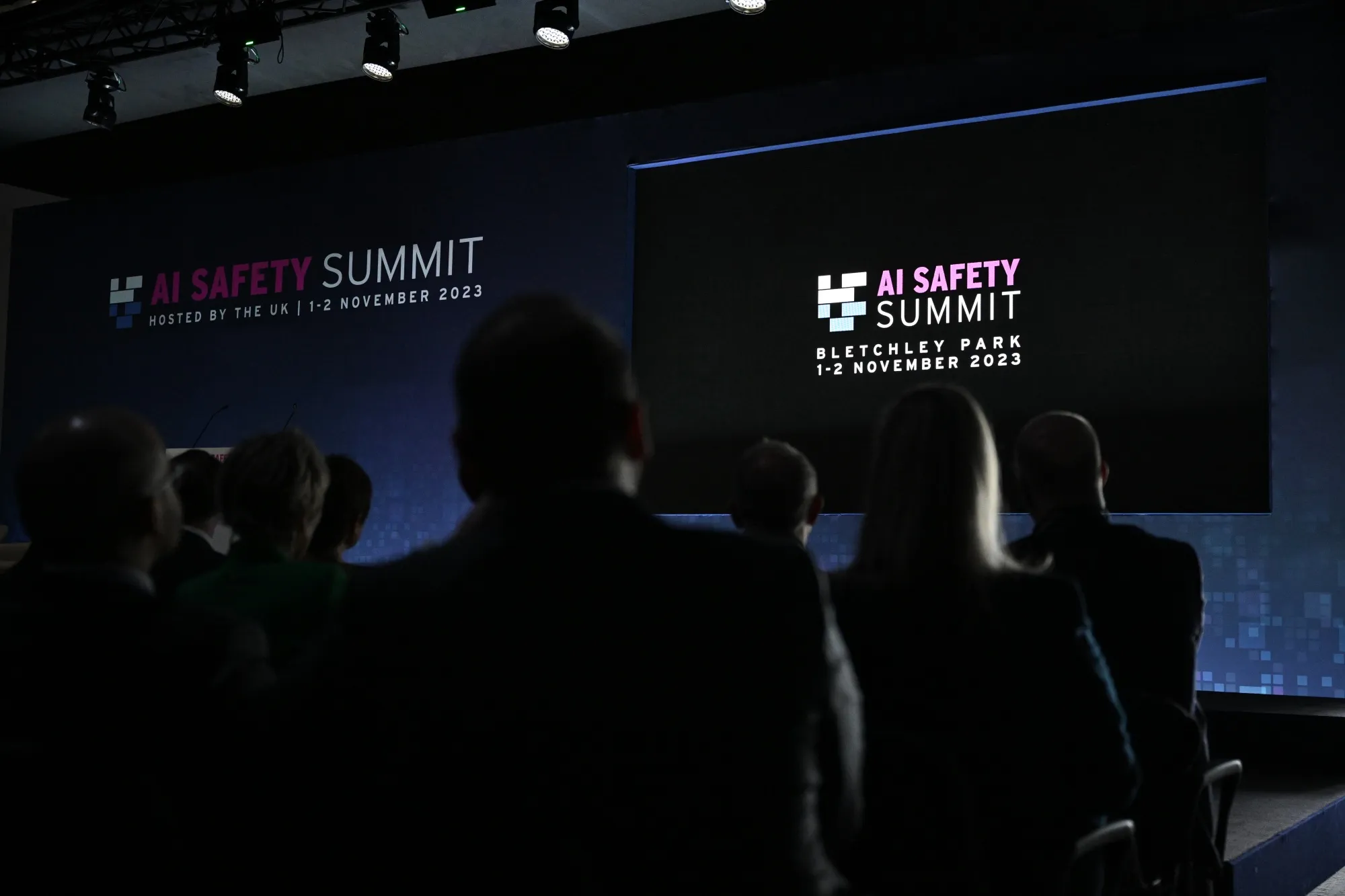 Attendees at the AI Safety Summit at Bletchley Park on Nov. 1.
