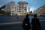 A Commerzbank bank branch stands on Rossmarkt Square in Frankfurt.