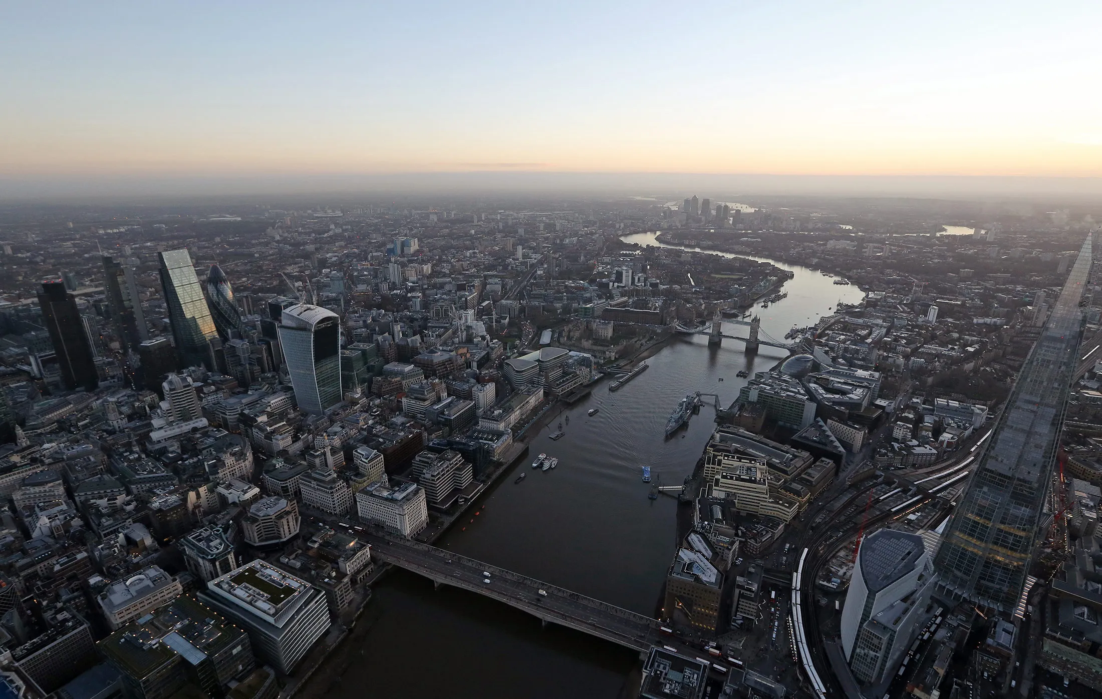 The London skyline.
