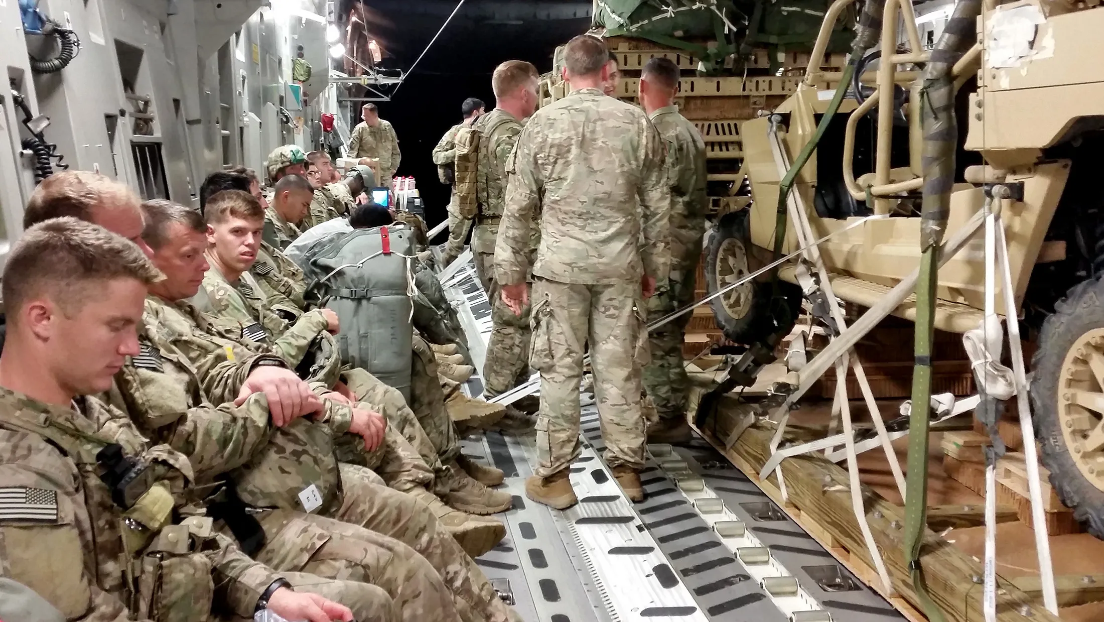 Paratroopers from the 82nd Airborne Division's 'Global Response Force' en route to Poland.
