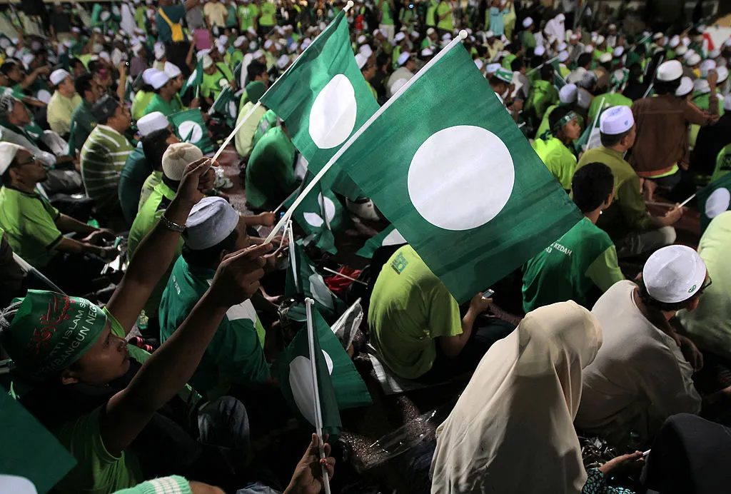Supporters of the Pan-Malaysian Islamic Party.