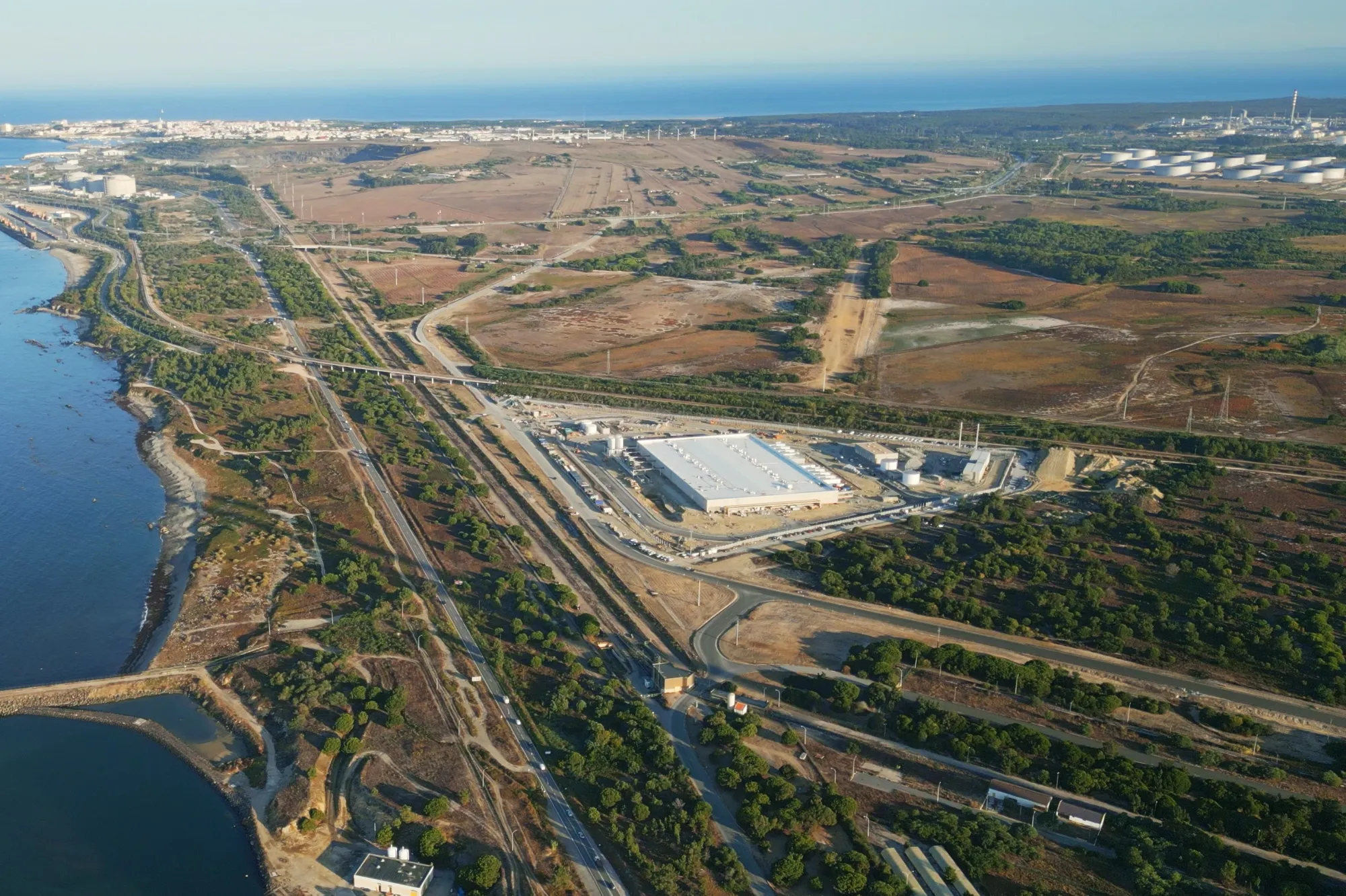 The first building of the Start Campus data center in Sines, Portugal.