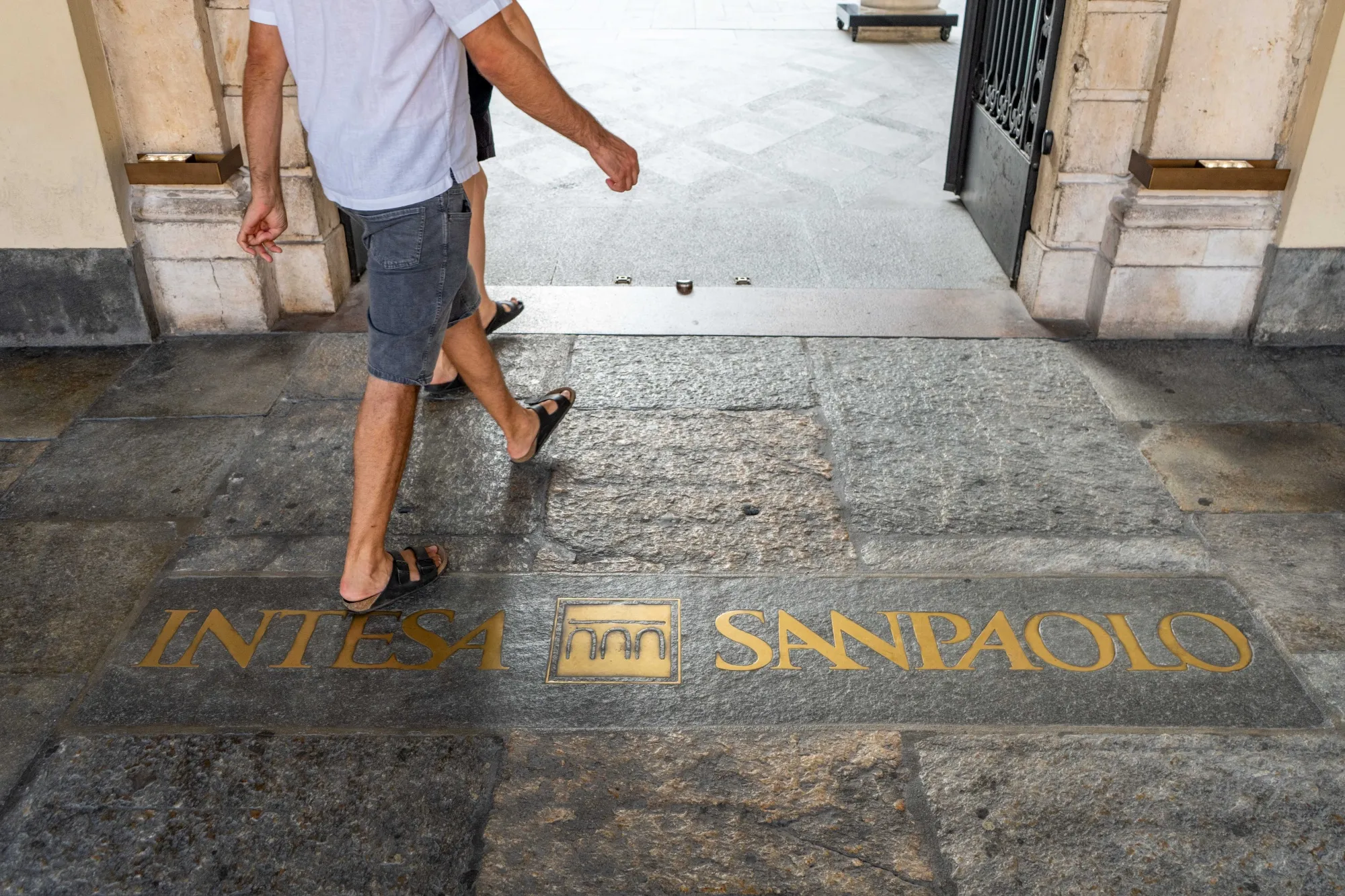 An Intesa Sanpaolo bank branch in Turin, Italy.