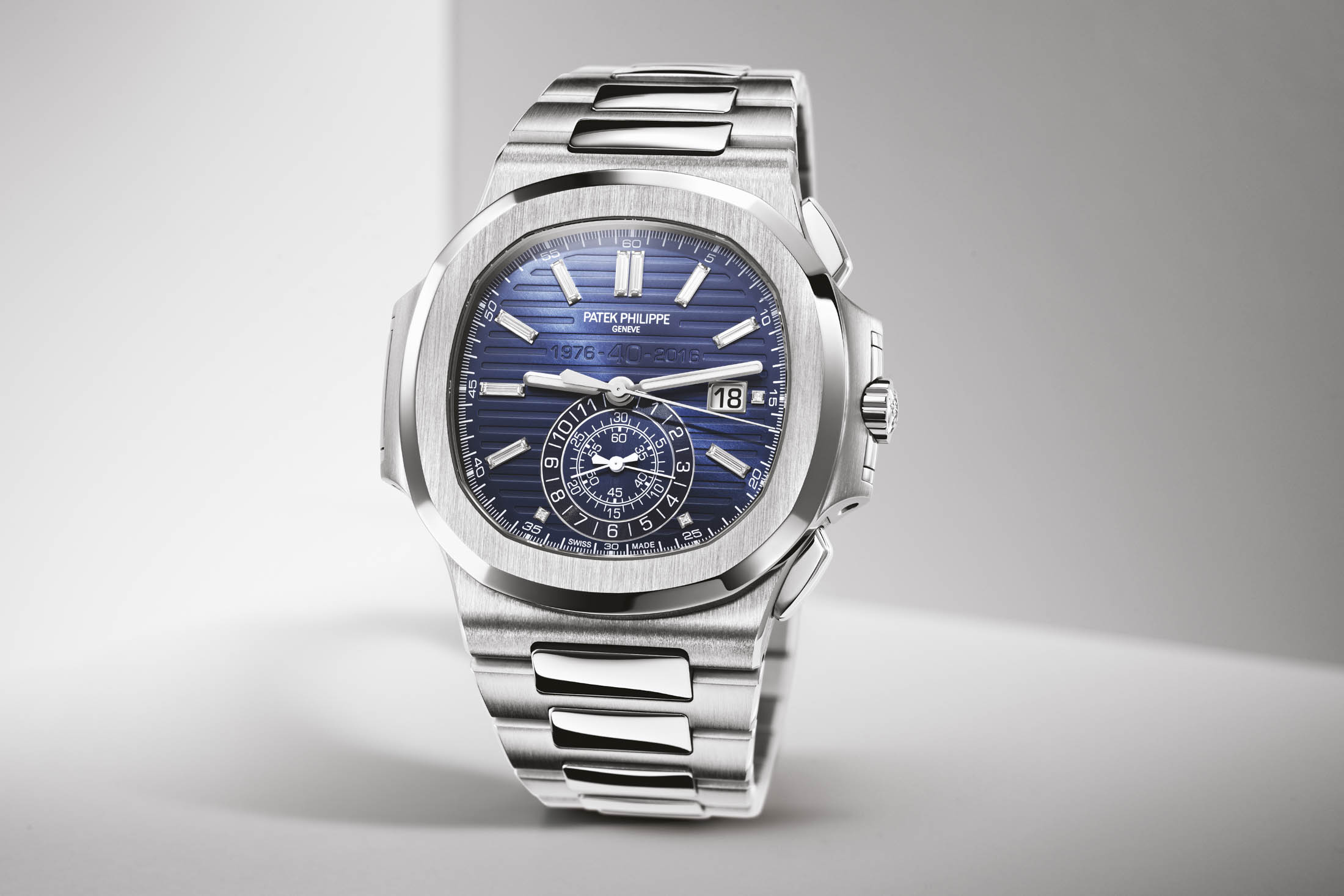 Nautilus 5740 Blue Dial with Diamond Bezel in Steel - Dealer Clocks