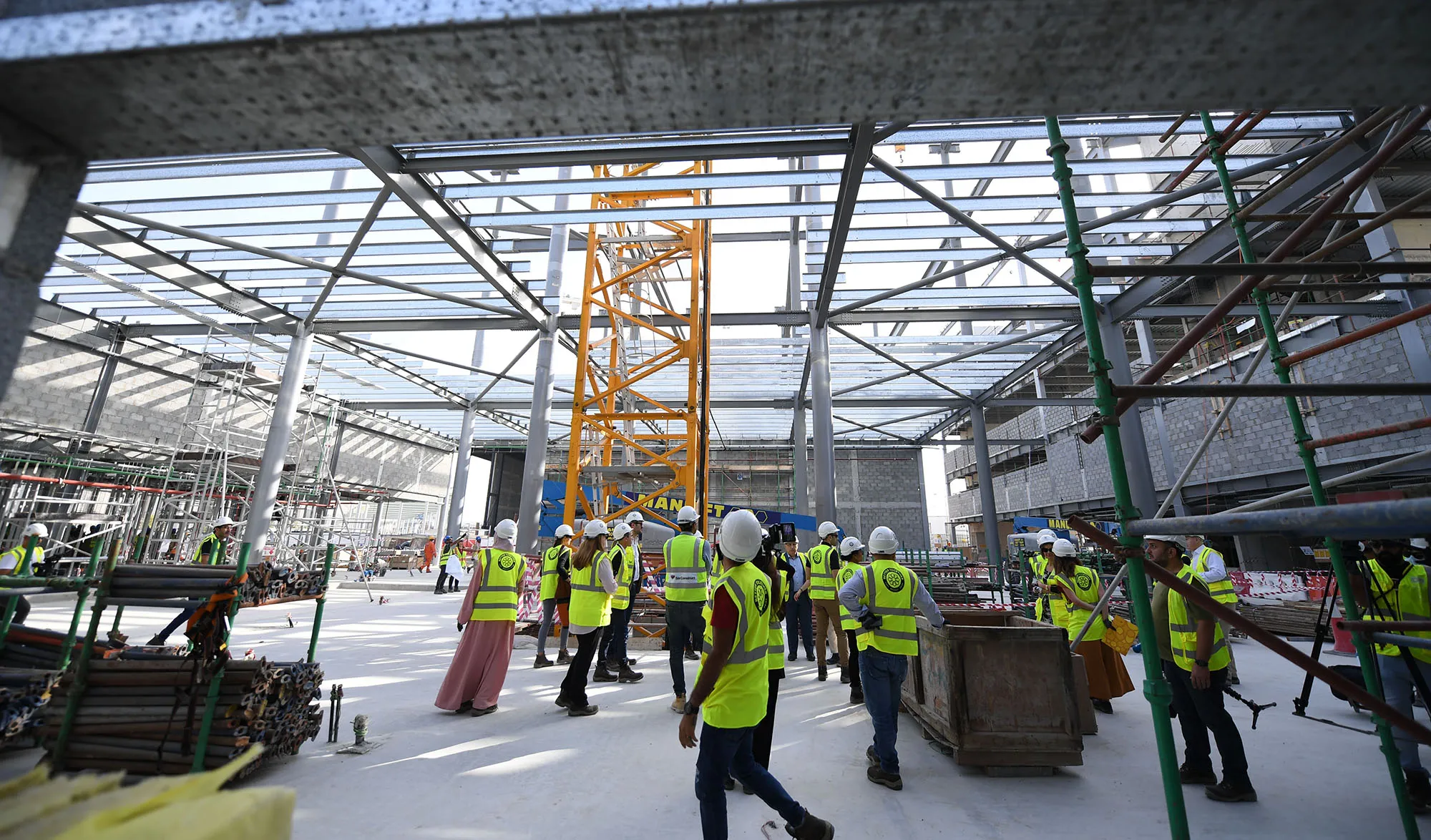 Construction continues on a pavilion for Expo 2020 Dubai on March 3.