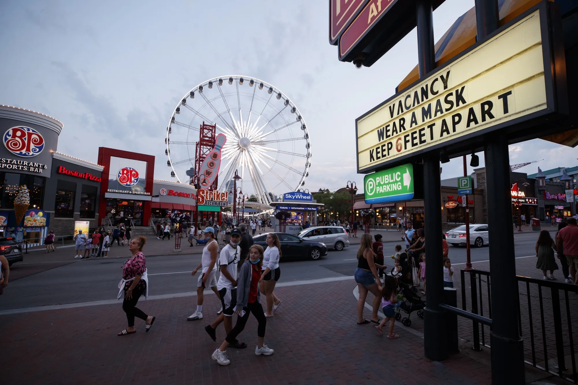 Tourists visit Niagara Falls, Ontario after Canada eased travel restrictions in early August.