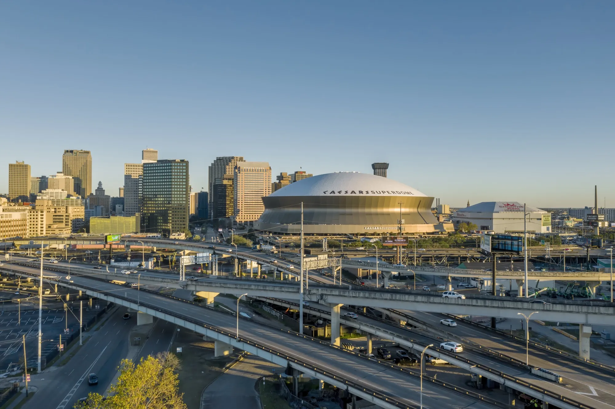 Caesars Superdome hosts its eighth Super Bowl on Sunday.