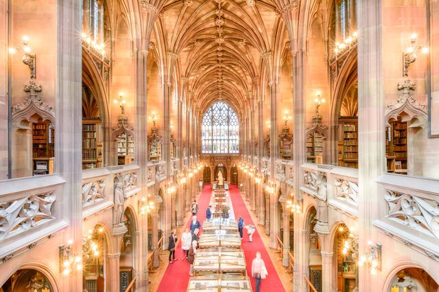 Inside John Rylands Library.