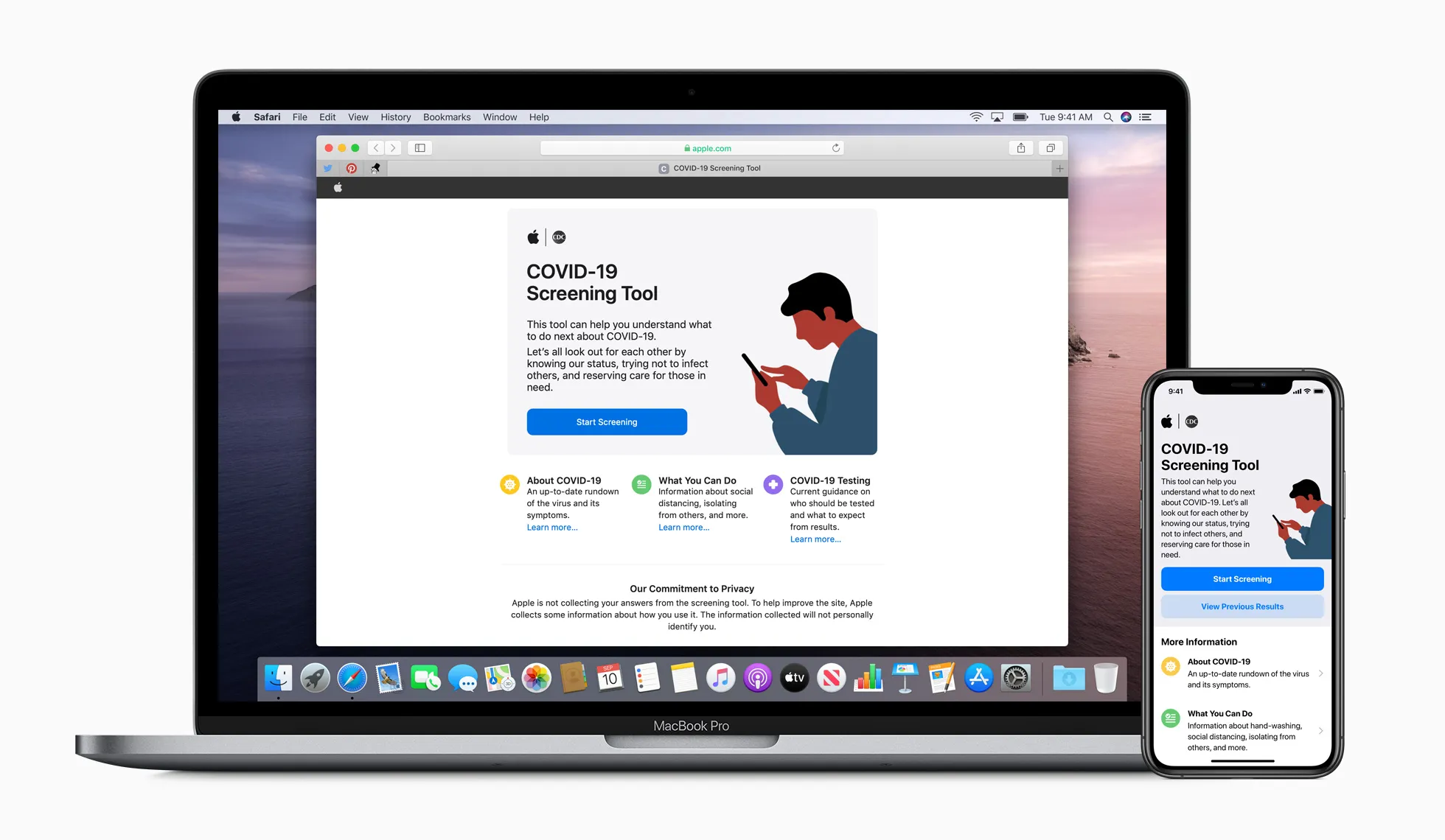 Apple’s Covid-19 app and website&nbsp;