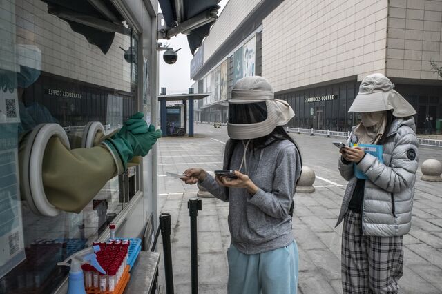 Residents line up for a Covid-19 test in Beijing on Nov. 5.