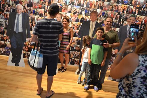 Selfies at an exhibition