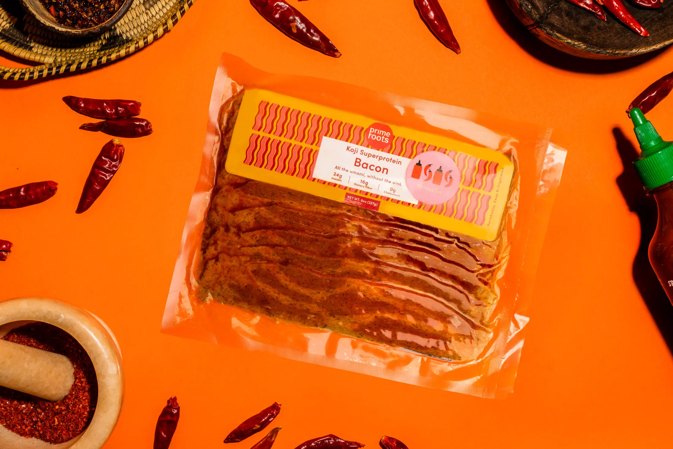 Prime Roots uses koji as the base of its bacon strips.