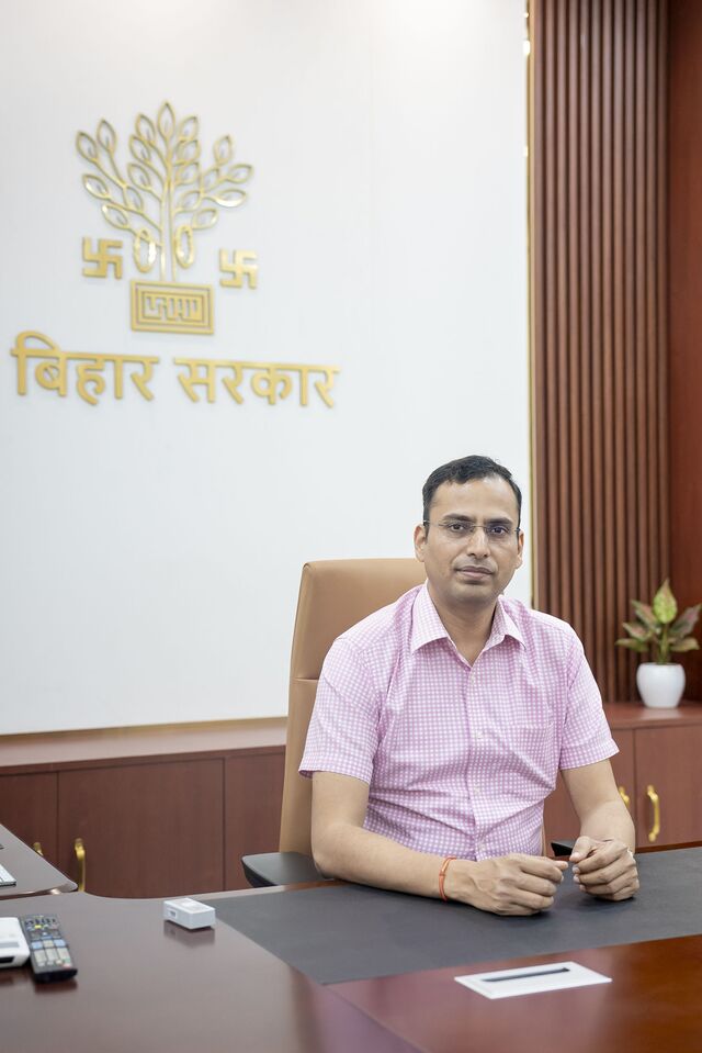 Manoj Kumar Singh, the former health secretary of Bihar, in his office in Patna.