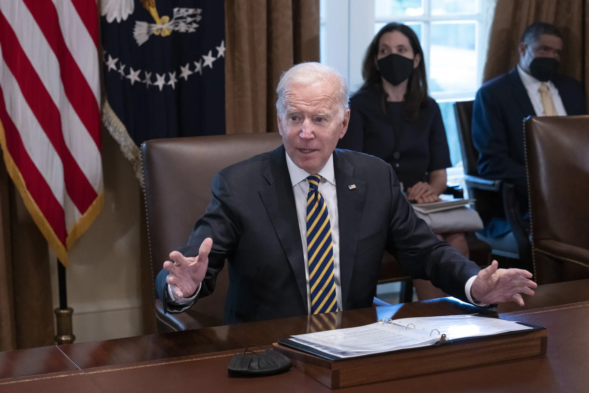 President Joe Biden speaks during a cabinet meeting at the White House on Nov. 12.