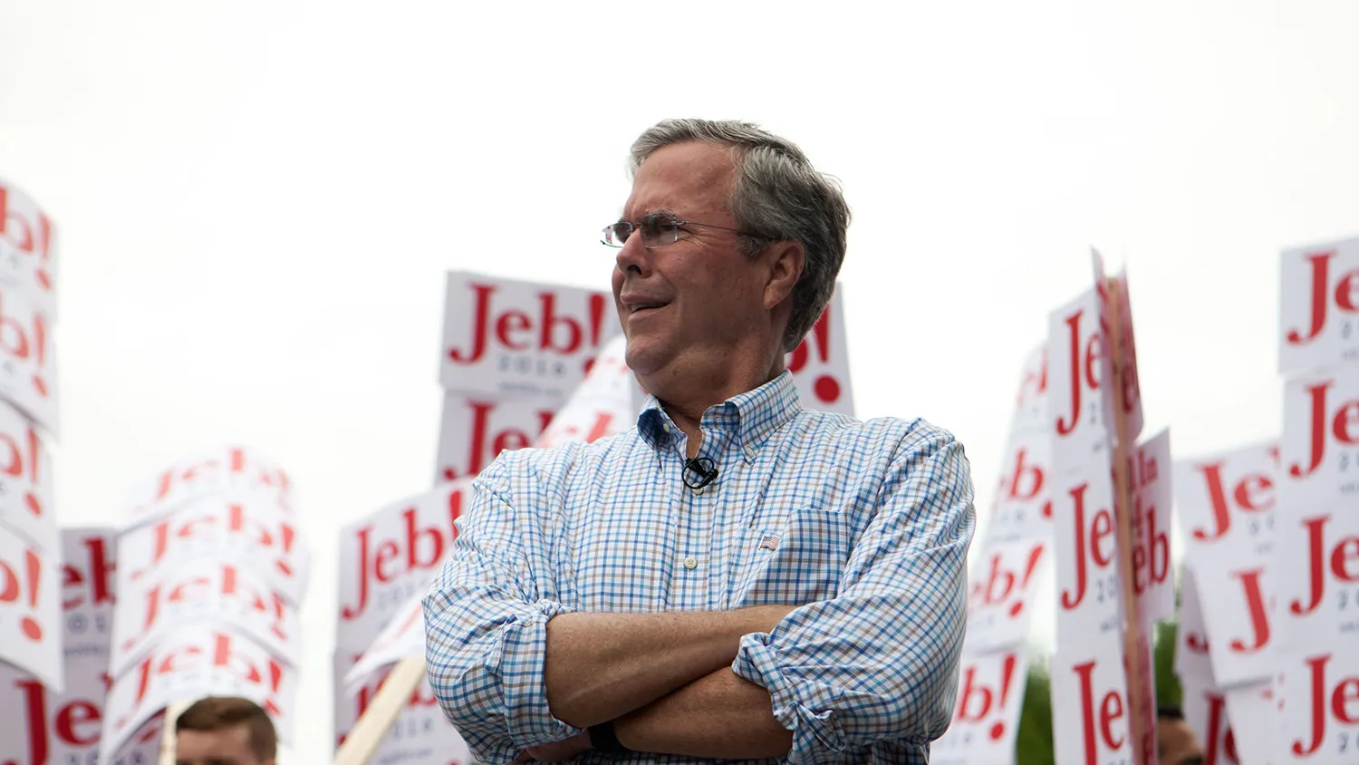 Republican Presidential candidate Jeb Bush participated in 4th of July Parade on July 4, 2015 in Amherst, New Hampshire.
