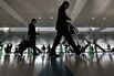 University students walk through a job fair in Tokyo.