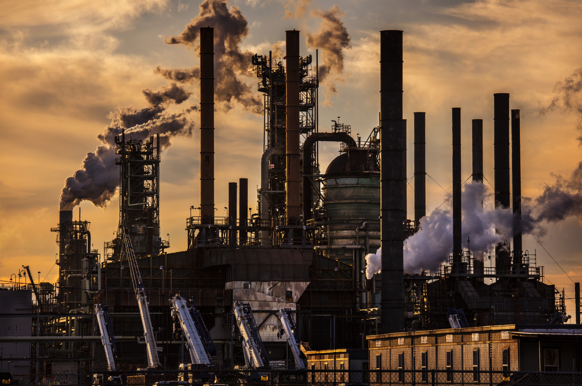 Exxon Mobil’s oil refinery in Baton Rouge, Louisiana in February 2020.