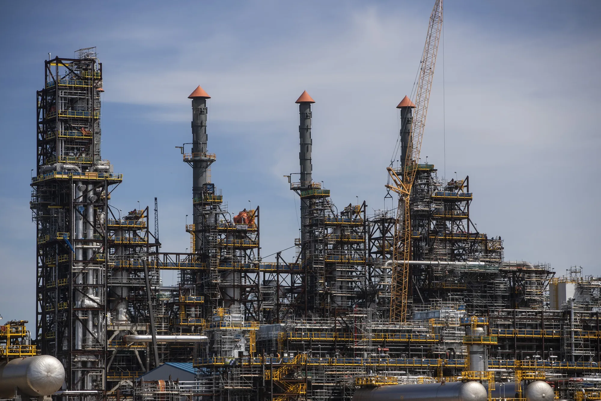 An Inter Pipeline petrochemical complex under construction in Strathcona County, Alberta.