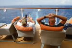 Traveler sunbath at the Resort deck on the Celebrity Edge cruise ship, the first revenue-earning cruise to depart from the U.S. after a pandemic-induced hiatus, traveling to Puerto Maya, Mexico, on Sunday, June 27, 2021. 