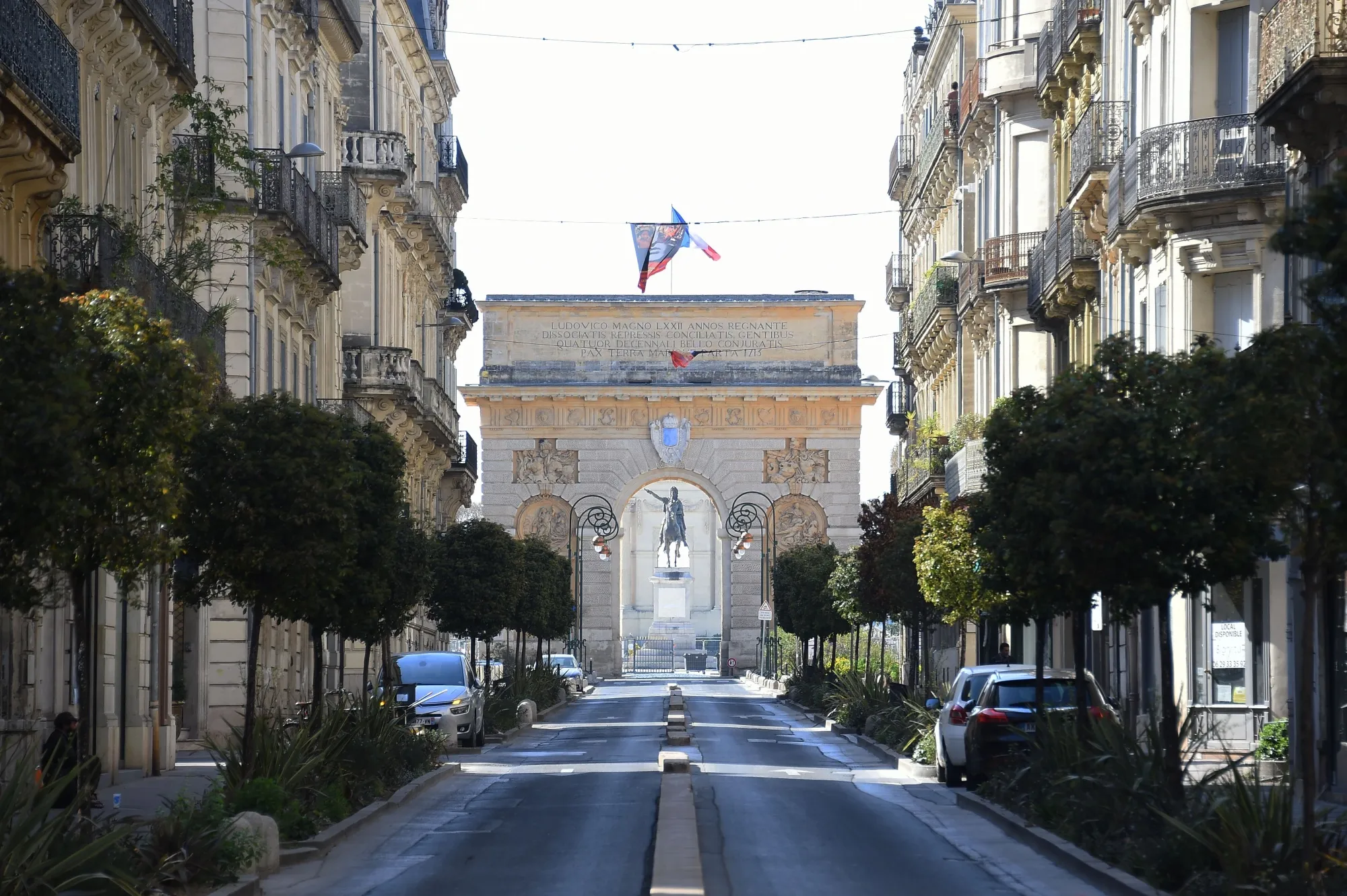 Ann empty street in Montpellier, southern France, on March 18.