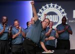 Gary Jones gestures during a Fiat Chrysler event in Auburn Hills, Michigan, on July 16.
