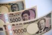 Japanese yen banknotes.