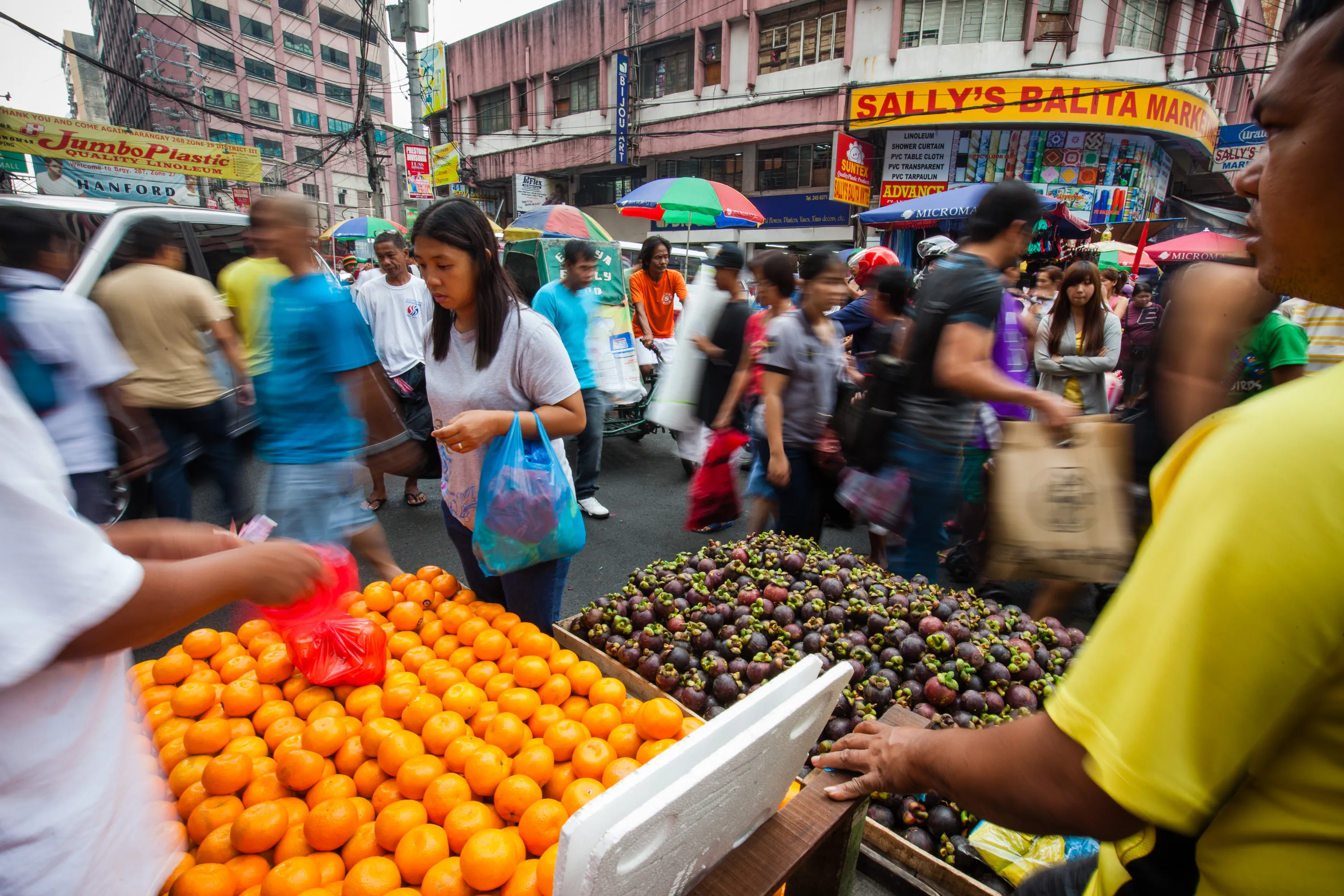 Vendors sell fruit at the Divisoria market in Manila.
