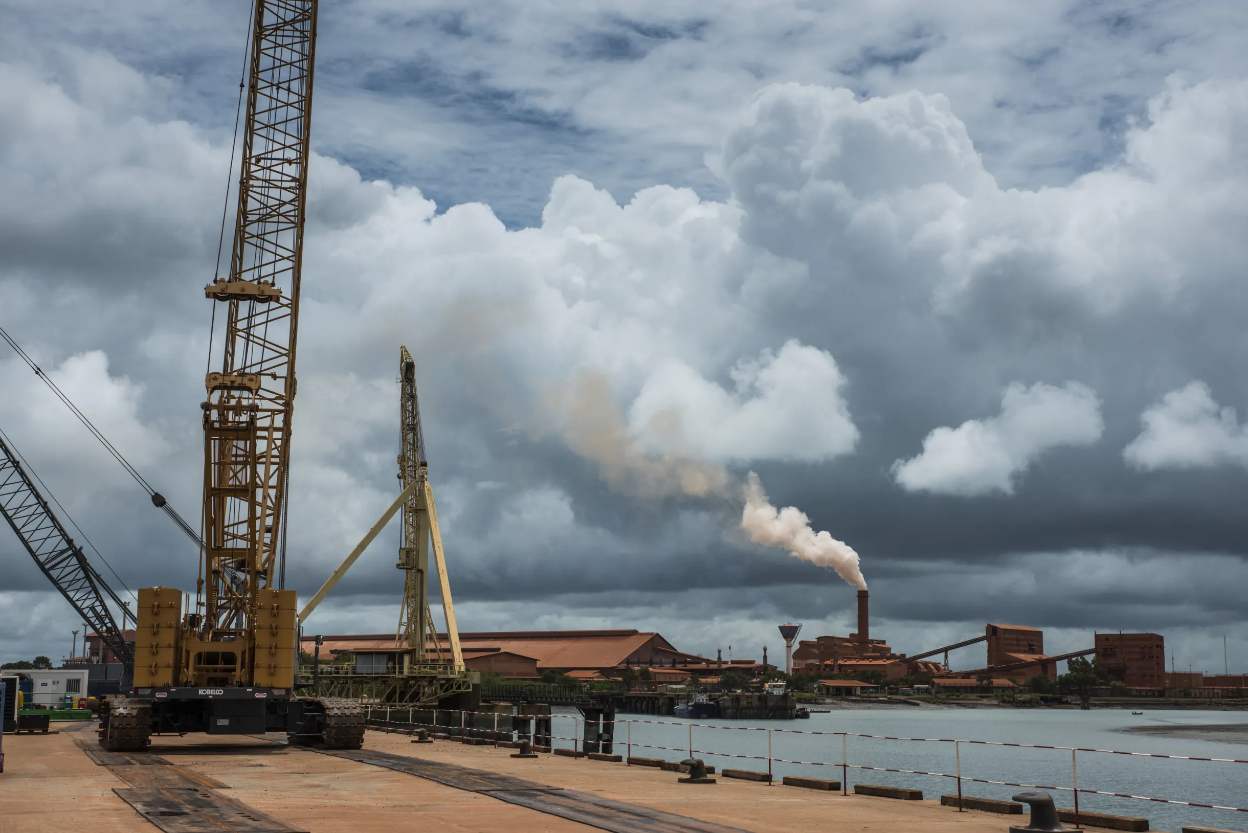 A bauxite treatment plant&nbsp;in Kamsar, Guinea.