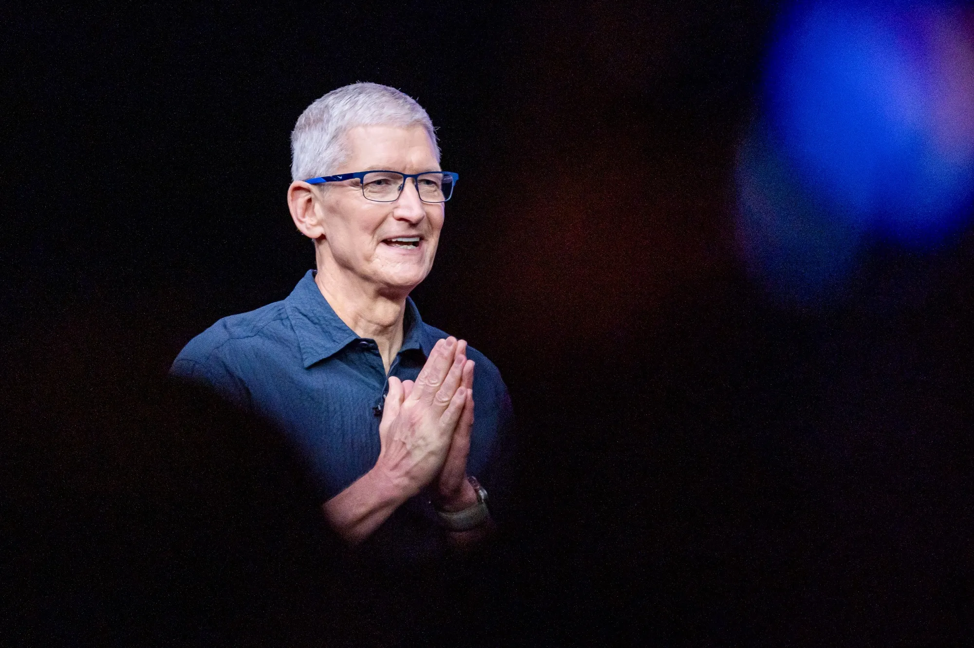 Tim Cook, chief executive officer of Apple Inc., during an event at Apple Park campus in Cupertino, California, US, on&nbsp;Sept. 9, 2024.&nbsp;