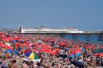 A crowded beach in Brighton, UK, on July 10.