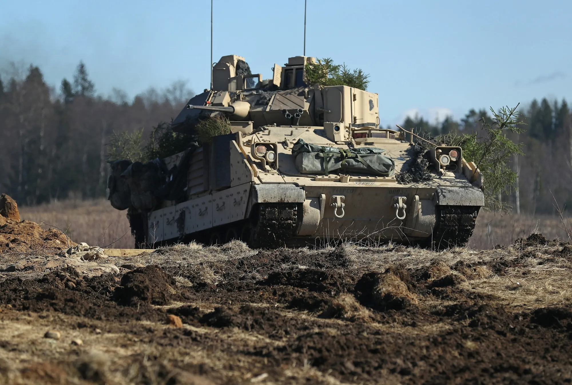 A U.S. Army Bradley fighting vehicle