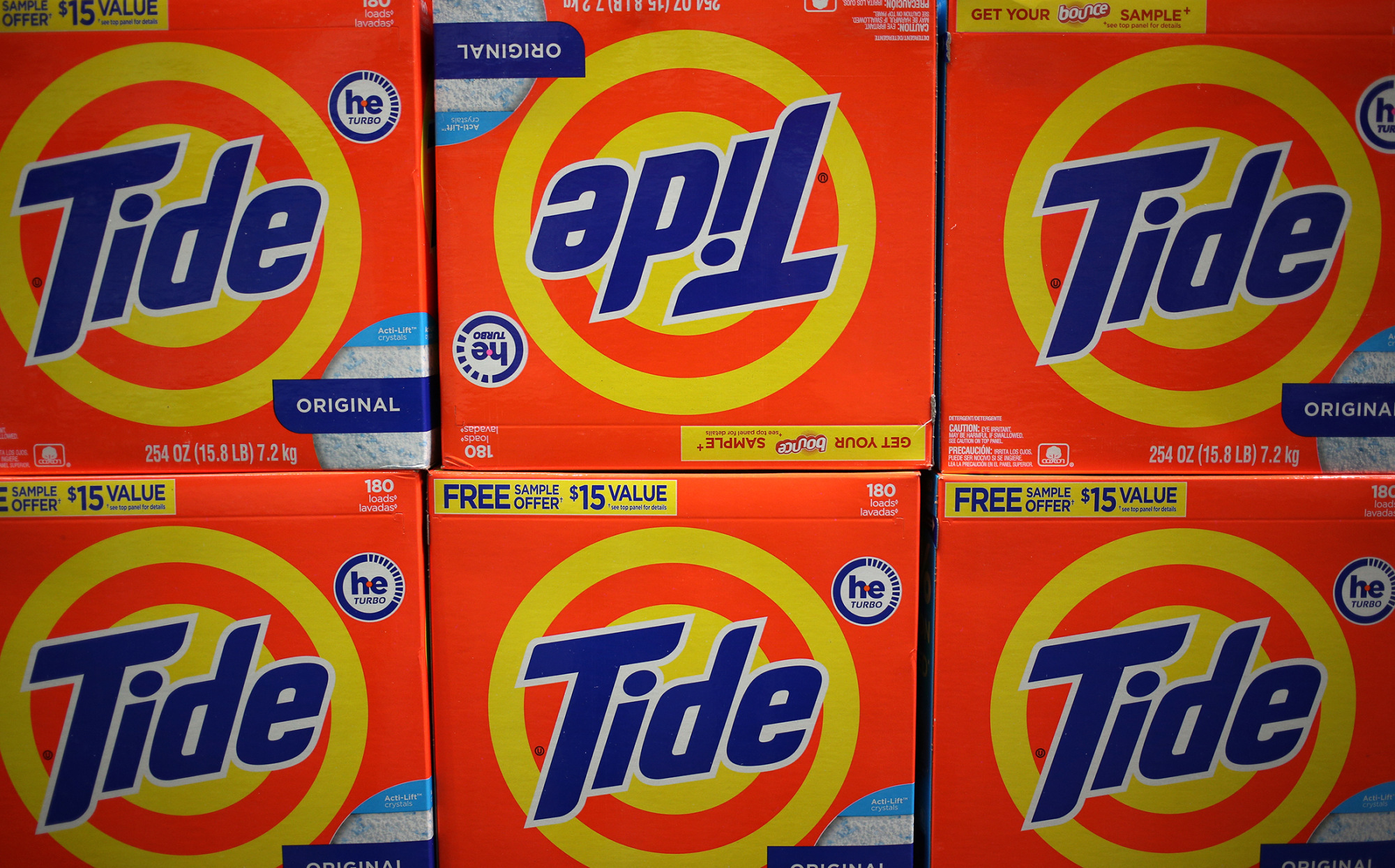 Procter &amp; Gamble Co. Tide brand laundry detergent.
