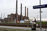 The Volkswagen factory stands closed in Wolfsburg, Germany. 