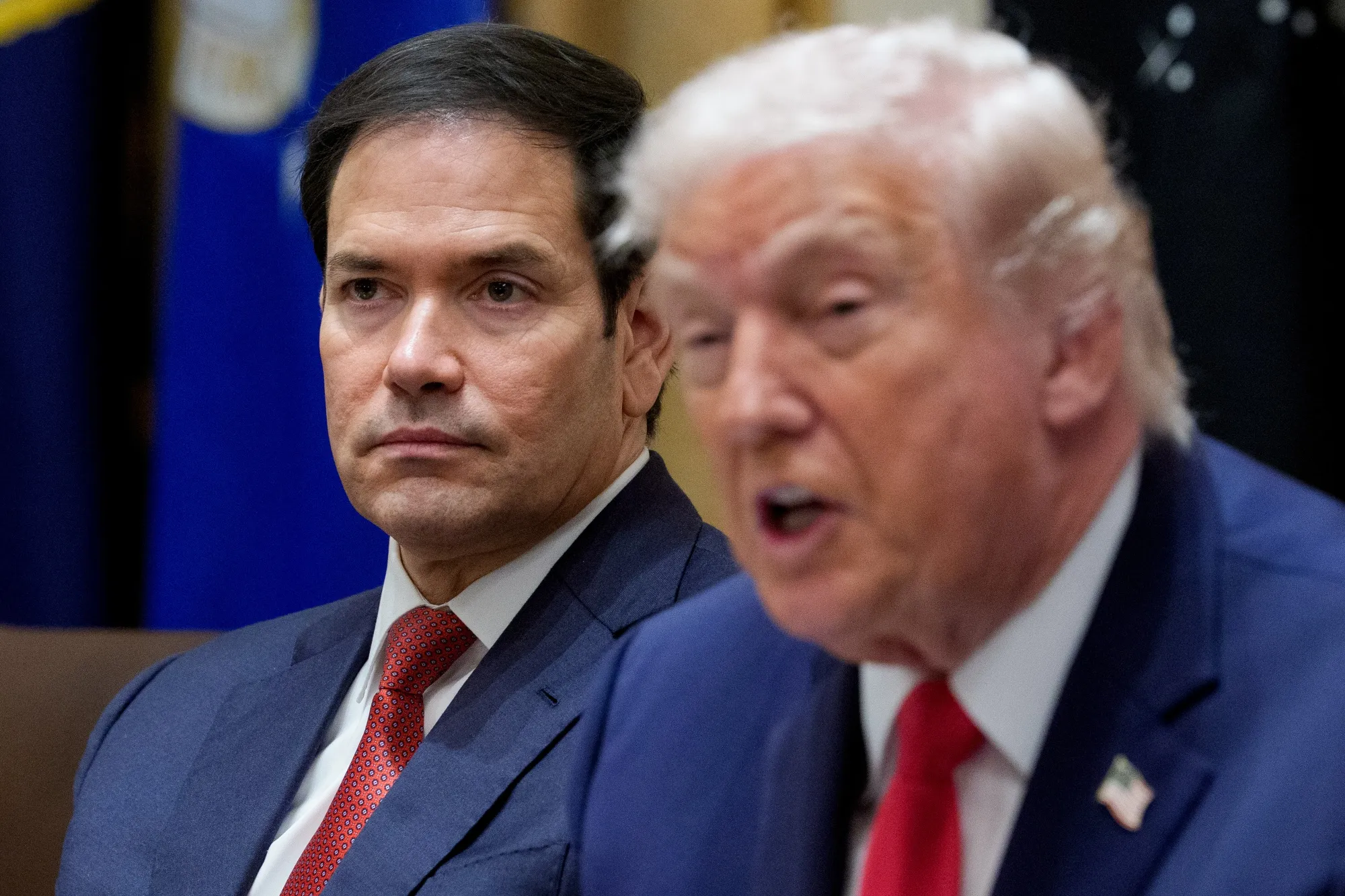 Marco Rubio, left, with Donald Trump on Jan. 29.
