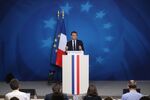 Emmanuel Macron speaks in Brussels, Belgium, on Oct. 18.