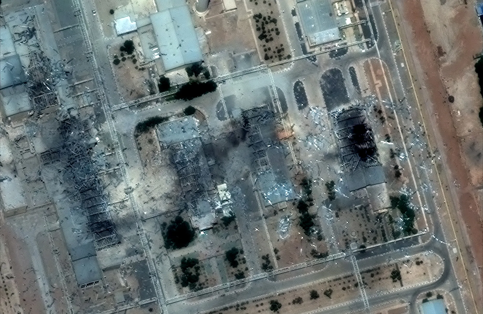 The Isfahan Nuclear Technology and Research Center after US strikes, on June 22.