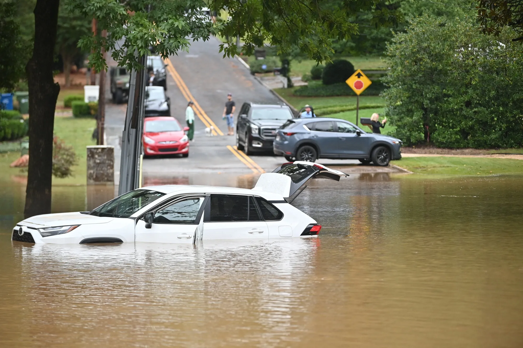 A&nbsp;flooded street in Atlanta on Friday, September 27.