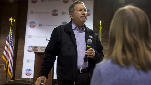 Ohio Governor John Kasich speaks in Manchester, New Hampshire, on Jan. 5, 2016.