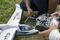 A drone being checked and callibrated pre-flight in Sembawa, Indonesia. Photographer: Rony Zakaria/Bloomberg