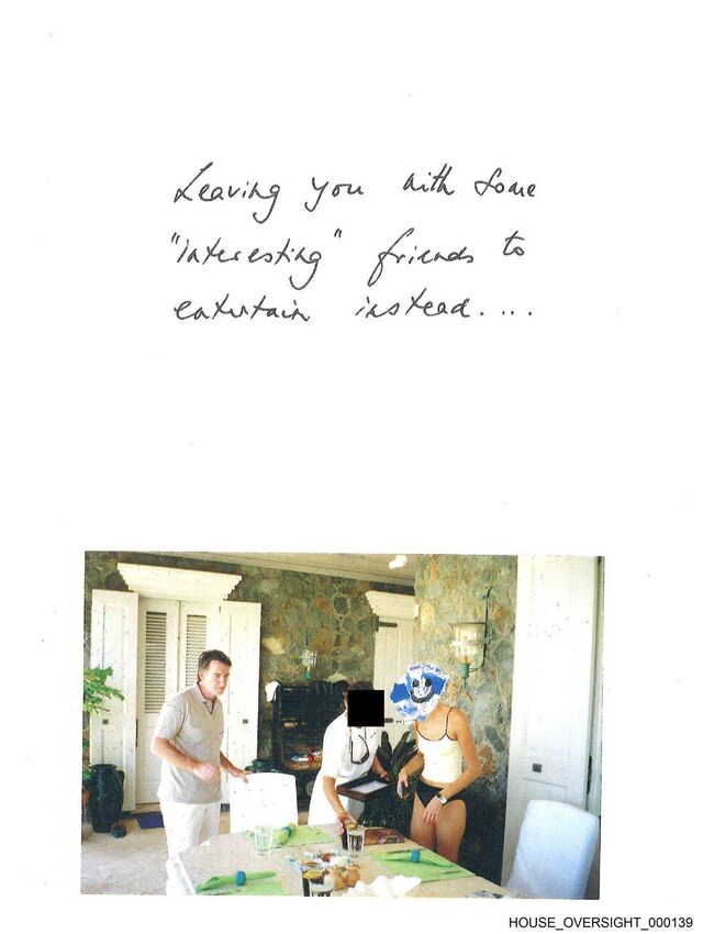 Page from the birthday book, released by the House Oversight Committee.