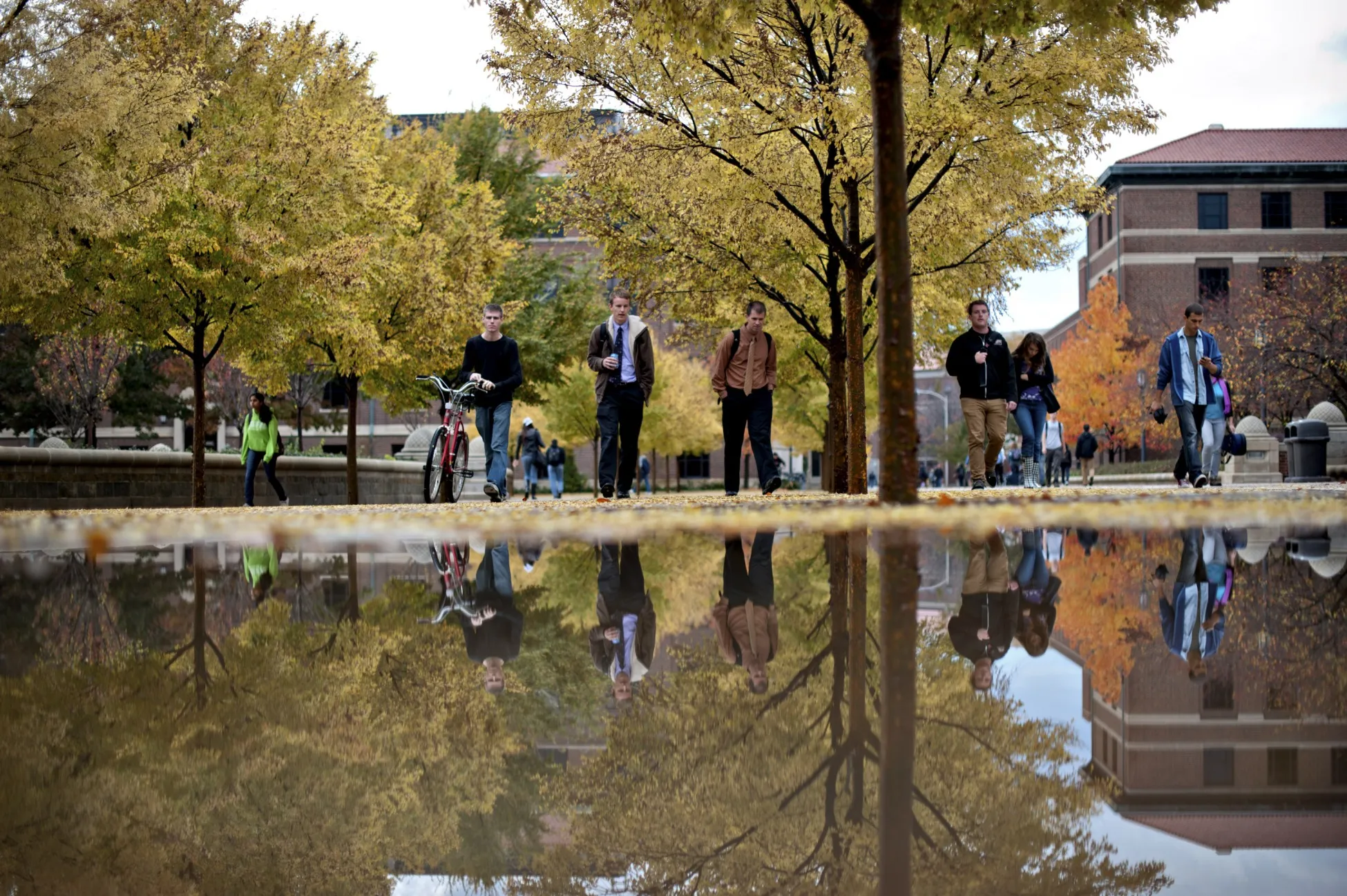 Purdue Mall on the campus of Purdue University in Indiana.