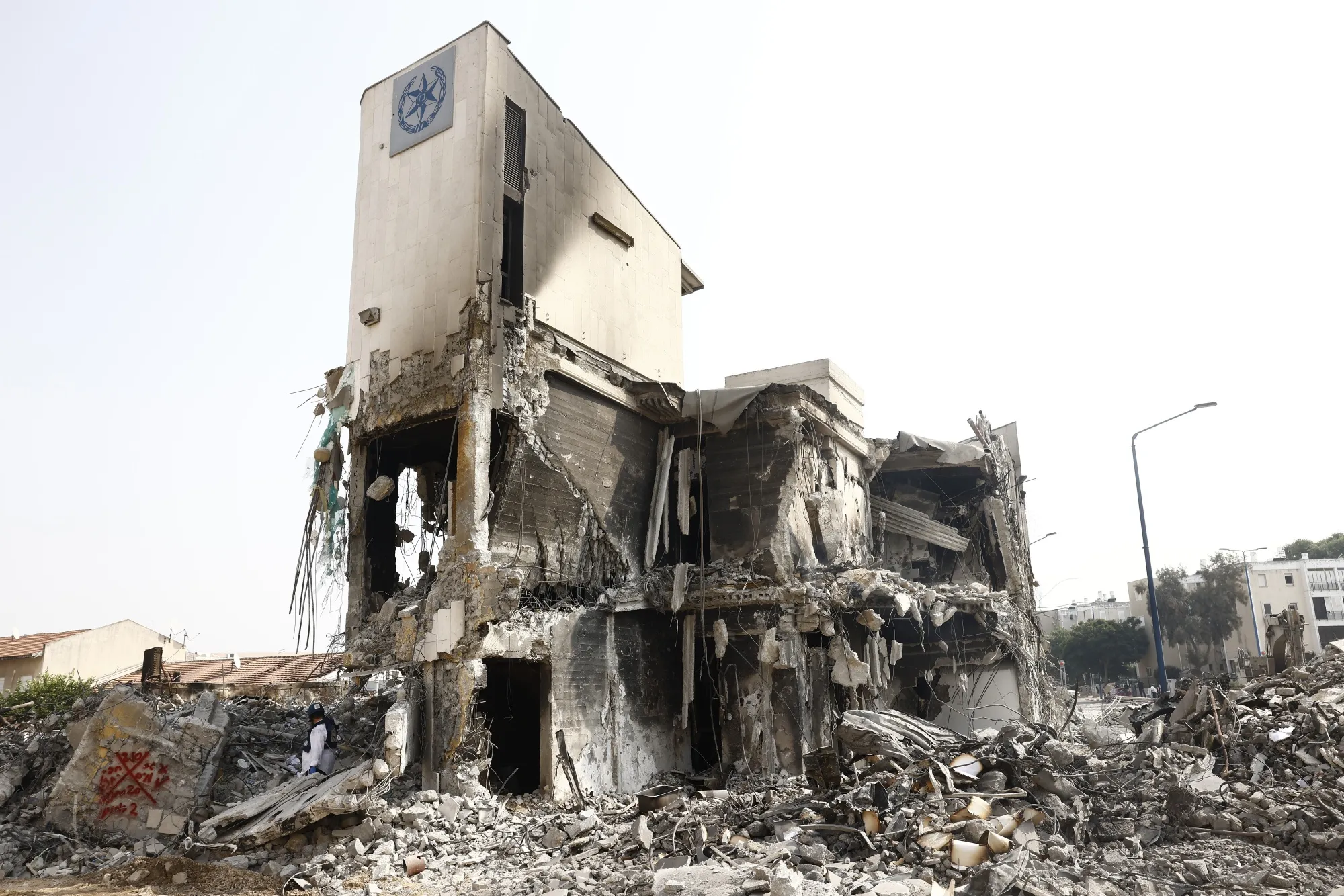 A police station destroyed by Palestinian militants in Sderot, Israel, on Oct. 8.