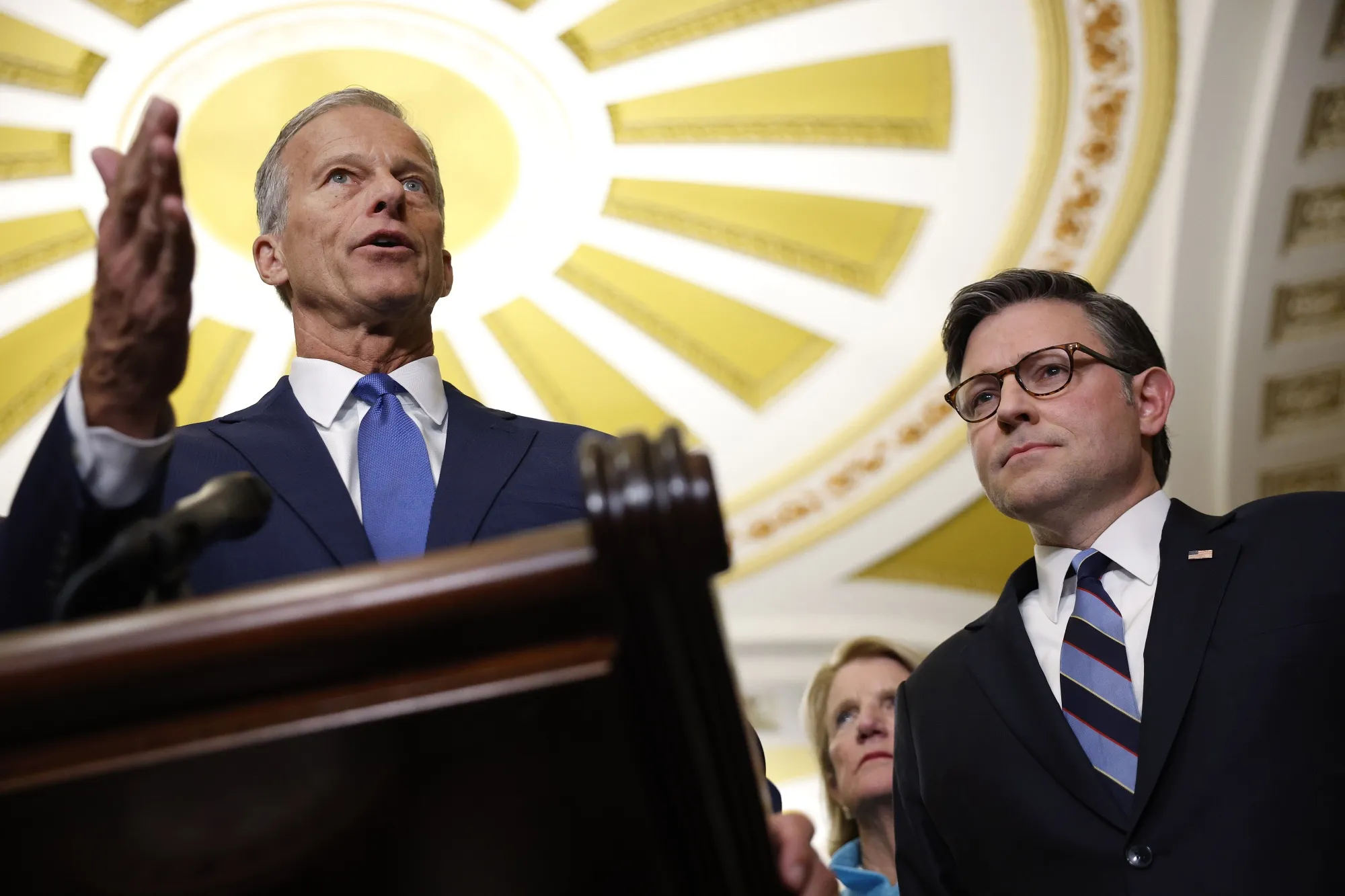 Senate Majority John Thune and Speaker of the House Mike Johnson