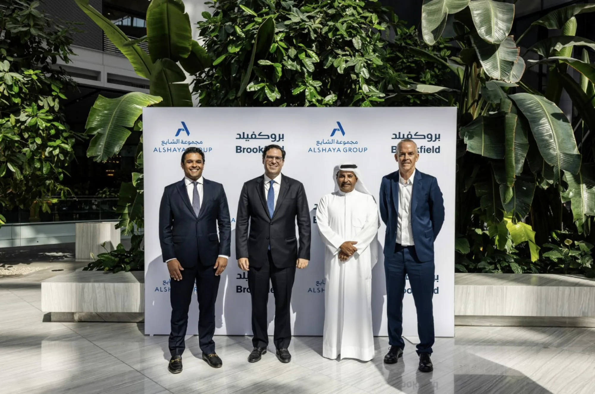 Brookfield's Jad Ellawn, second left, and Alshaya CEO John Hadden, right.