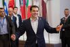 Alexis Tsipras, Greece's prime minister, gestures while departing after an emergency Greek summit with European leaders in Brussels, Belgium, on Tuesday, July 7, 2015.
