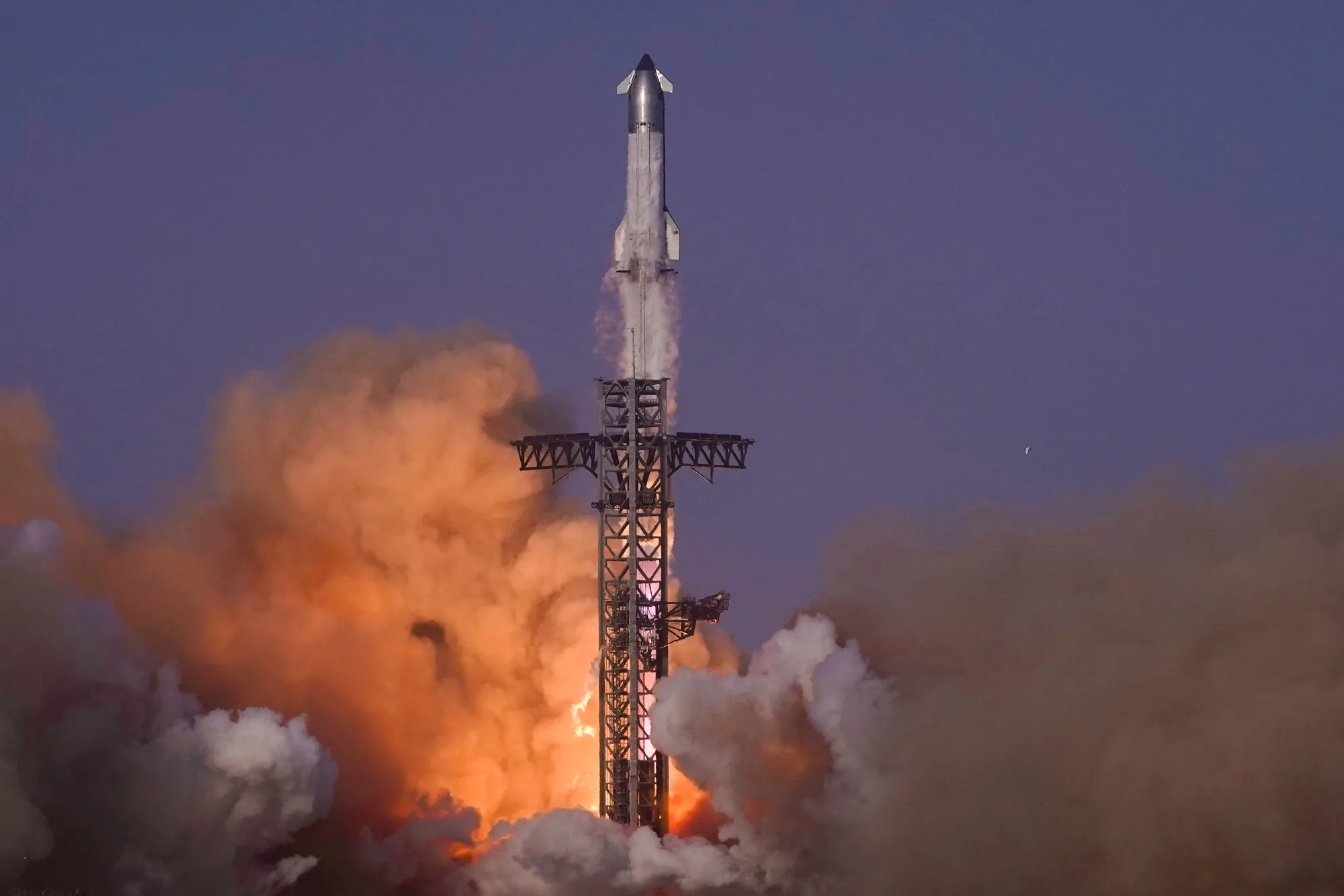 SpaceX's Starship rocket launches during a test flight from Starbase, Texas, on May 27.