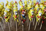 RIZHAO, CHINA - JANUARY 13: (CHINA OUT) Dough monkeys made by dough sculpture artist Li Jinguo are seen on January 13, 2016 in Rizhao, Shandong Province of China. Li Jinguo, a dough sculpture artist in east China's Rizhao City made one hundred dough monkeys in about five kilograms of dough winthin two weeks to welcome the upcoming Year of the Monkey.
