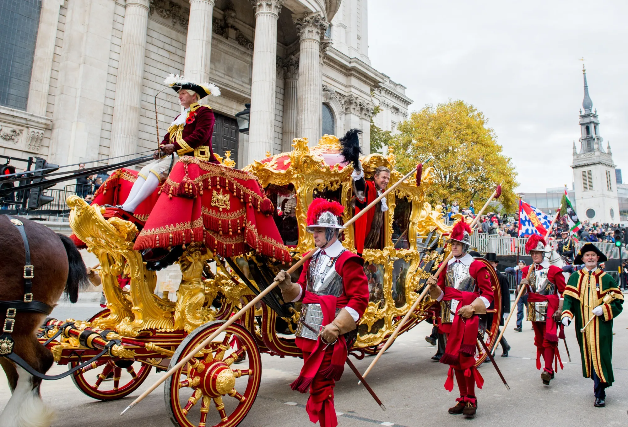 The Lord Mayor’s coach arrives in Bank in the City of London on Nov. 9.