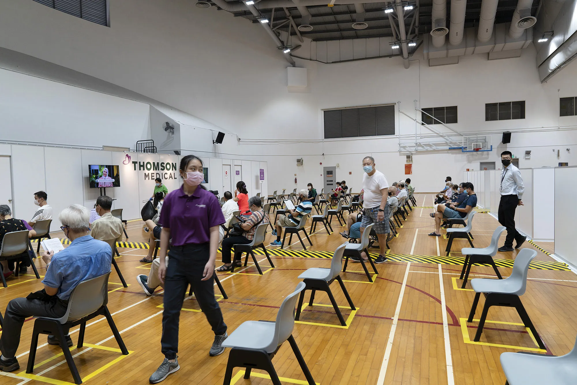 The Senja-Cashew Community Centre Vaccination Centre, operated by Thomson Medical, in Singapore.