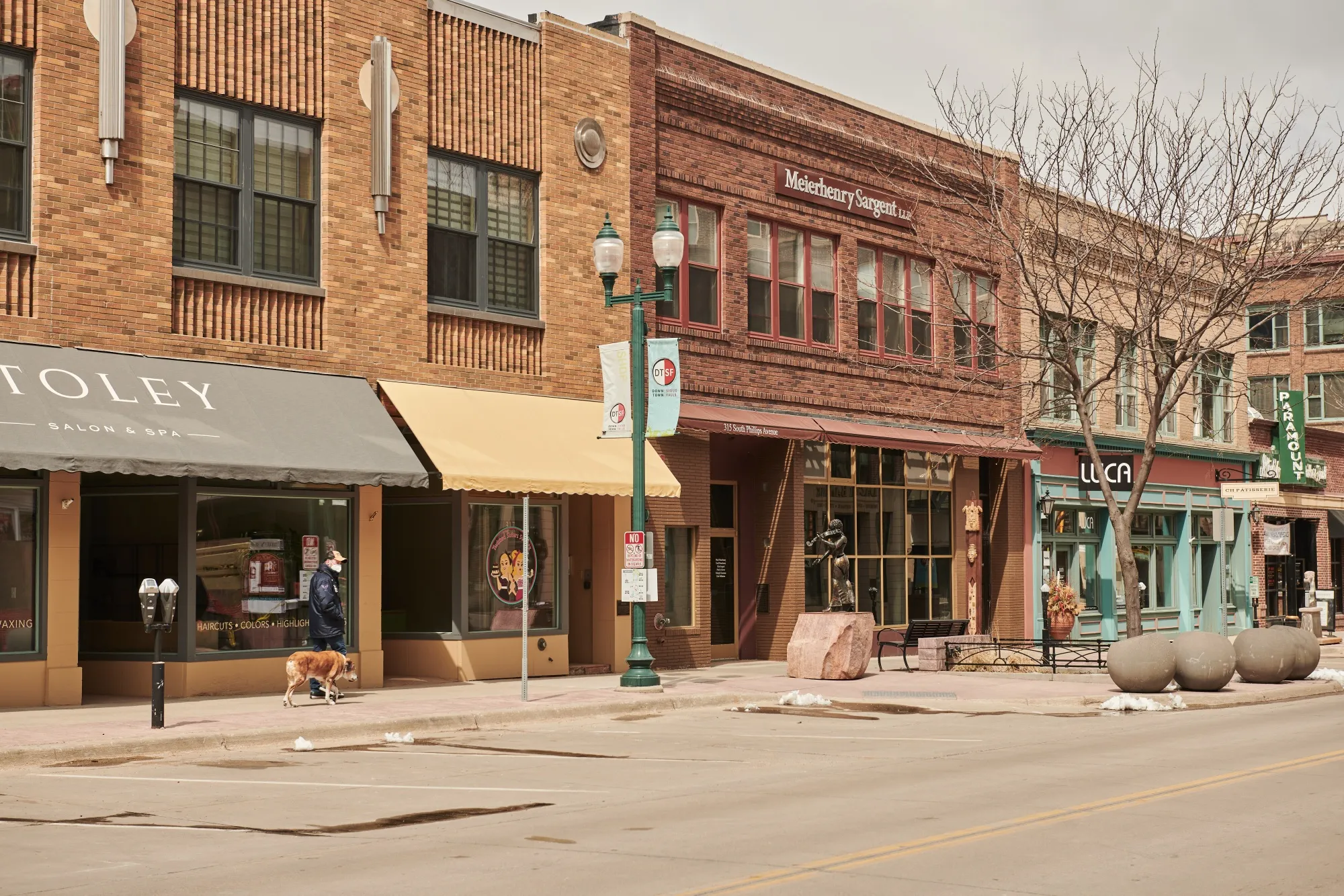 Closed stores in downtown Sioux Falls, South Dakota, U.S., on, April 15.